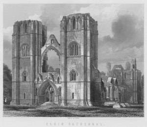 Elgin Cathedral (Gravur) von English School