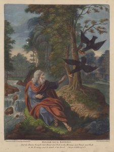 Illést Hollók táplálják (színes litó) alkotó: English School