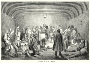 Kivándorlók a Szent Lőrinc folyón (metszet) alkotó: English School