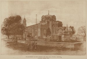 A Kew-templom nagyítása (metszet) alkotó: English School