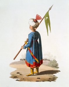 A szpáhik zászlós hordozója, 1818 (színes akvatinta) alkotó: English School