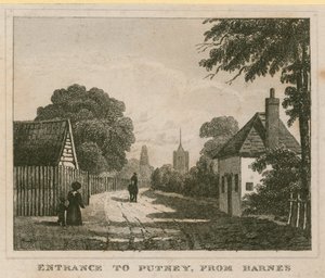 Putney bejárata Barnes felől alkotó: English School