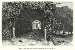 Bejárat a biliárdterembe, Villa Albani (metszet) alkotó: English School