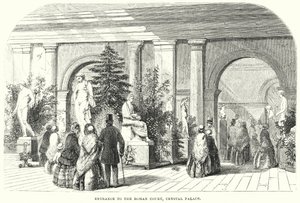 A Római udvar bejárata, Kristálypalota (metszet) alkotó: English School