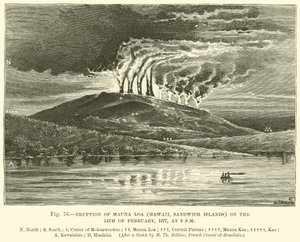 Mauna Loa kitörése (Hawaii, Sandwich-szigetek) 1877. február 14-én, 21 órakor alkotó: English School