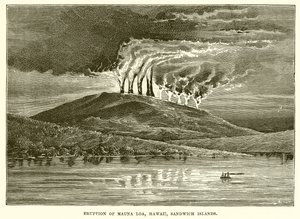 Eruption of Mauna Loa, Hawaii, Sandwich Islands alkotó: English School