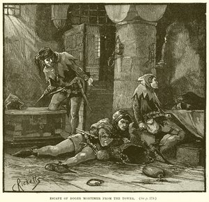 Roger Mortimer menekülése a toronyból alkotó: English School
