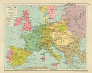 Európa Napóleon alatt 1810 (színes litográfia) alkotó: English School