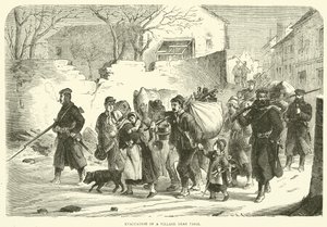 Egy Párizs melletti falu kiürítése, 1870. december alkotó: English School