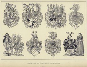 Példák Jost Amman címeréből és családi könyvéből (litho) alkotó: English School