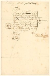 1711-es lottó pénztárbizonylata alkotó: English School