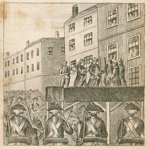 A lázadó lordok kivégzése a Tower Hillen, Londonban alkotó: English School