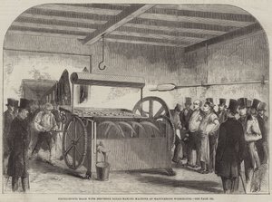 Stevens kenyérsütő gépével végzett kísérletek a Marylebone Workhouse-ban (metszet) alkotó: English School