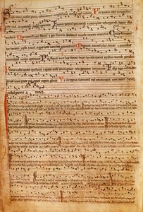 F.154v középkori kotta (litho) alkotó: English School