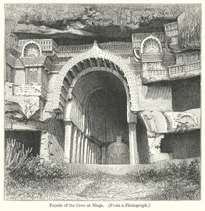 A Bhaja barlang homlokzata (metszet) alkotó: English School