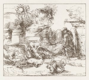 Leonardo da Vinci tanulmányának fakszimile (metszet) alkotó: English School