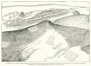 Edinburgh 1544-es látképe, Hertford grófjának serege közeledik a városhoz a Calton Hill és a Watergate mellett (metszet) (fakszimile) alkotó: English School