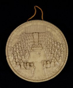 Az 1651-es Anglia Nagy Pecsétjének fakszimile, előlapja, amely a Session alsóházát ábrázolja (a hátoldalon lásd: 105042)