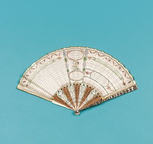 A legyező Charles Francis Badini "Fanology or the Ladies Conversation Fan" feliratával nyomtatva, 1797 alkotó: English School
