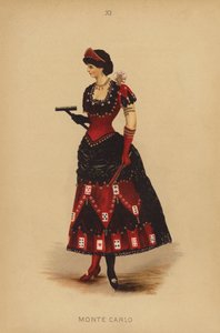 Jelmezes ruhák: Monte Carlo (színes litográfia) alkotó: English School