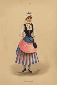 Jelmezes ruhák: Normandia (színes litográfia) alkotó: English School