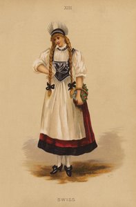 Jelmezes ruhák: Svájci (színes litográfia) alkotó: English School