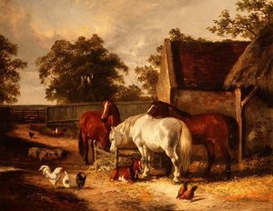 Farmyard jelenet alkotó: English School