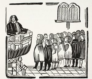 Távolabb, és szörnyűbb figyelmeztetések Istentől, illusztráció a Chap-books of the Eightenth Century-ből, John Ashton, pub. 1882 alkotó: English School