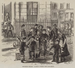 Vízhozás, jelenet a késői fagy idején (metszet) alkotó: English School