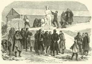 Az Ellenállás figurája, hóban kivégezve a 85. számú bástyán, 1870. december alkotó: English School