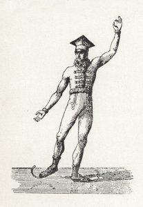 Korcsolyázó férfi figurája alkotó: English School