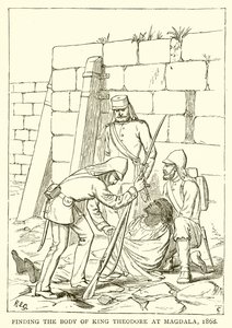 Theodore király holttestének megtalálása Magdalában, 1868 alkotó: English School