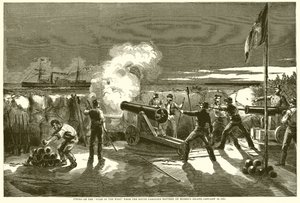 Lövés a Nyugat csillagára a Morriss Island-i dél-karolinai ütegből, 1861. január 10. alkotó: English School