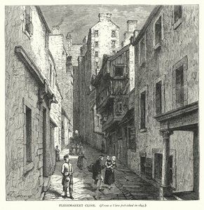 Fleshmarket Close (metszet) alkotó: English School