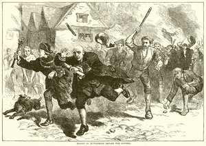 Hutchinson repülése a zavargók előtt alkotó: English School