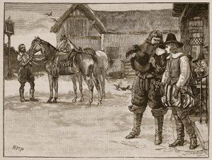 Arabella Stuart hölgy repülése, illusztráció a Cassells Illustrated History of Englandből (szépia fotó) alkotó: English School