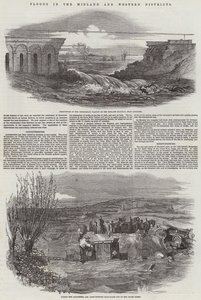 Áradások a Midland és a Western körzetekben (metszet) alkotó: English School