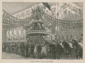 Virágos pavilon a New Oxford Streeten alkotó: English School