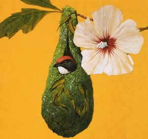 Virág-pecker madár Indiából és Ausztráliából alkotó: English School
