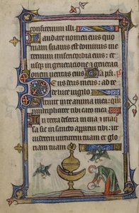 Folio 72v Illusztráció a "The Taymouth Hours"-ból (vellum) alkotó: English School