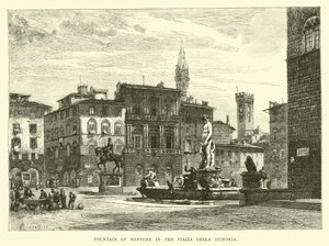 Neptun-kút a Piazza della Signoria téren alkotó: English School