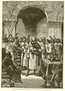 Francia keresztes lovagok távoznak. - Godfrey kikiáltása vezetővé alkotó: English School