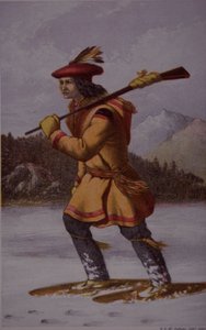 Francia szőrmecsapda Kanadában a 18. században (színes litó) alkotó: English School