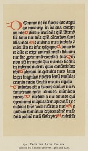 A Caxton által 1480 és 1483 között nyomtatott latin zsoltárból (litho) alkotó: English School