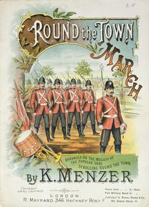 A Round the Town March kottájának első borítója, K. Menzer alkotó: English School