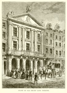 Az Old Drury Lane Színház előtt alkotó: English School