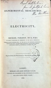 Michael Faraday (1791-1867) 1839-ben megjelent frontispiece for Experimental Researches in Electricity alkotó: English School