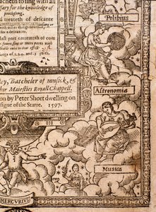 Frontispiece from A Plaine és Easy Introduction to Practicall Musicke, Thomas Morley, Detail, 1597 alkotó: English School