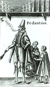 Edward Forsett 1581-ben Cambridge-ben készült vígjátékának, a „Pedantius” frontképe (fametszet) alkotó: English School