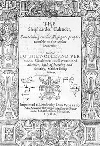 Esmond Spenser (1552-1599) The Shepheardes-naptárának előlapja, 1586 alkotó: English School